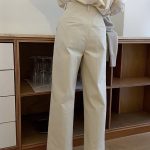 High waist tuck pants