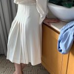 vegetable code pleats skirt