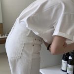 mone clair white jeans.