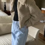 vegetable zipup bear boa coat