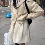 The Barnnet Ivory Shawl Collar Cable Knit Cardigan