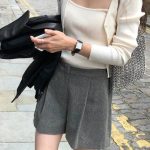 ［即納(dark gray)］ounce beset wool pintuck short pants(3colors)