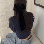 The Barnnet Brown Starry Velvet Bow Clip