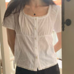 vergamot lace stripe blouse(2colors)