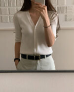 ounce cotton v neck cardigan(2colors) - 画像 (3)