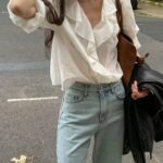 ounce ruffle lace blouse(2colors)