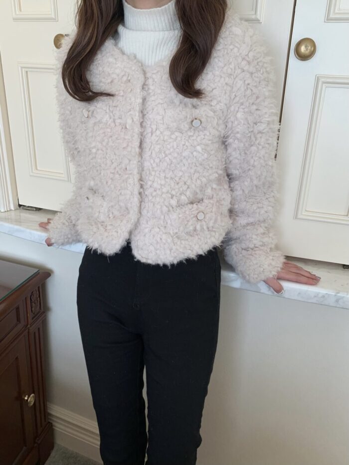 ［即納］mauve boa coat - 画像 (1)
