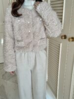 ［即納］mauve boa coat - 画像 (4)