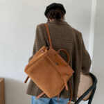 retro suede backpack