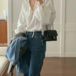 ounce peach frill blouse