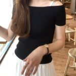 ounce off shoulder rib knit(3colors)