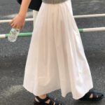 ounce letter shirring skirt(2colors)