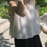 ounce halter shirring ribbon blouse