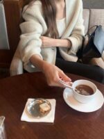 ounce elle hm baby alpaca no collar short jacket(2colors) - 画像 (5)