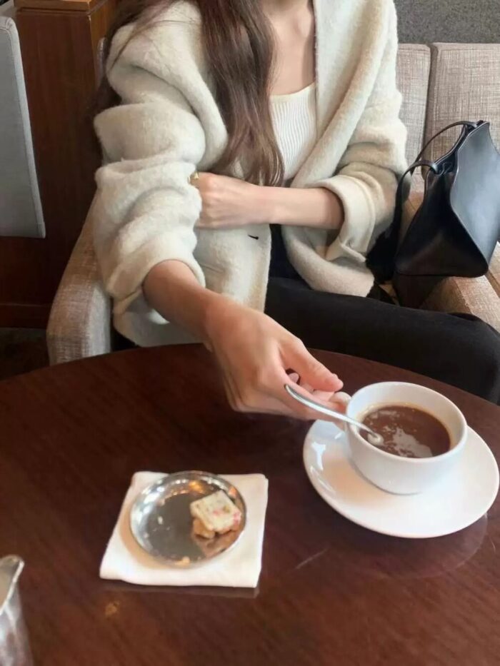 ounce elle hm baby alpaca no collar short jacket(2colors) - 画像 (5)