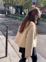 ounce elle hm baby alpaca no collar short jacket(2colors) - 画像 (10)