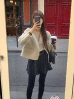 ounce elle hm baby alpaca no collar short jacket(2colors) - 画像 (11)