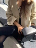 ounce elle hm baby alpaca no collar short jacket(2colors) - 画像 (4)