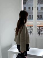 ounce elle hm baby alpaca no collar short jacket(2colors) - 画像 (13)