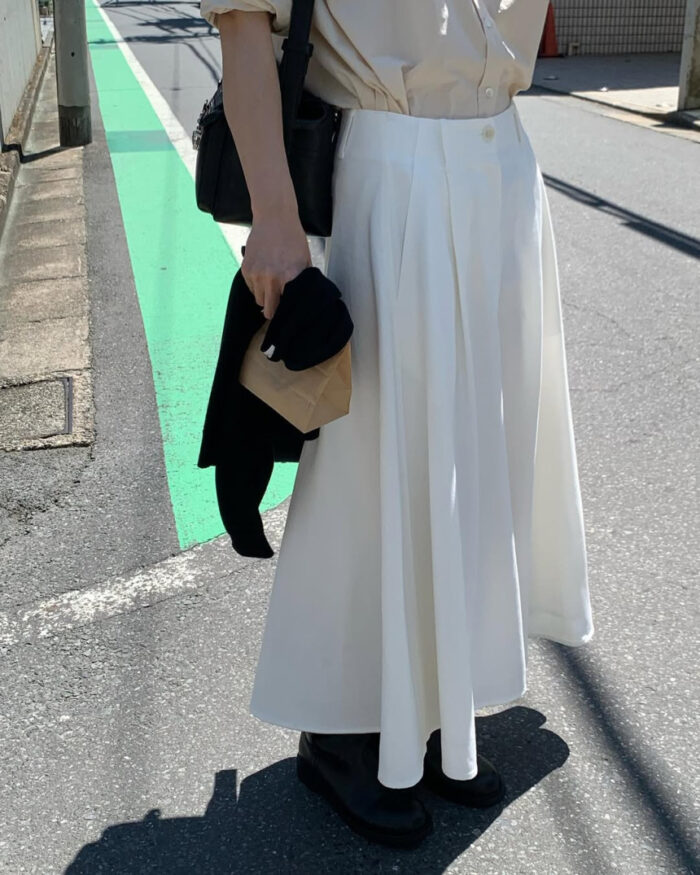 ounce pintuck flare skirt(2colors) - 画像 (1)