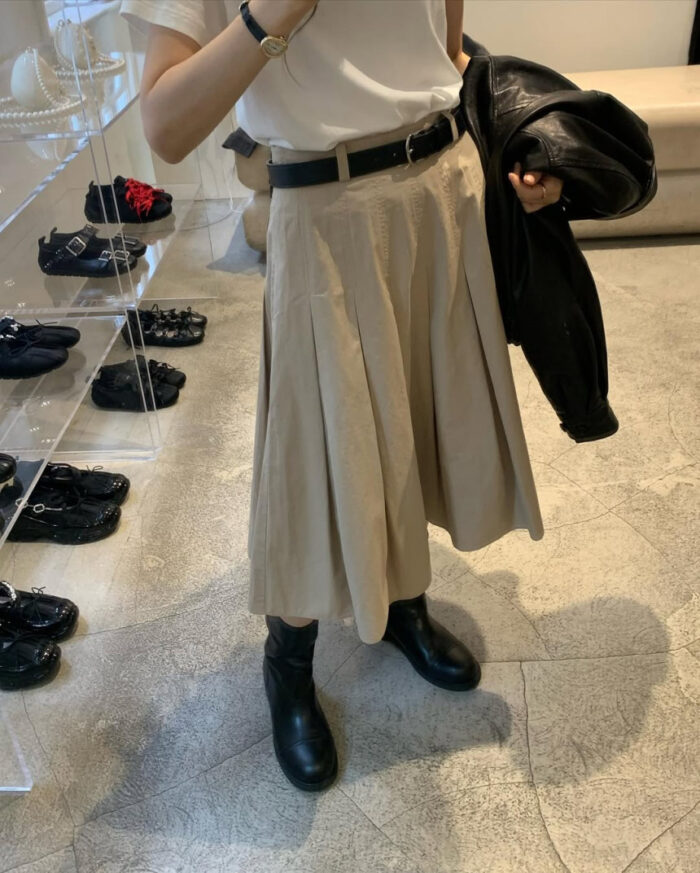 ounce pocket pleats skirt(2colors) - 画像 (3)