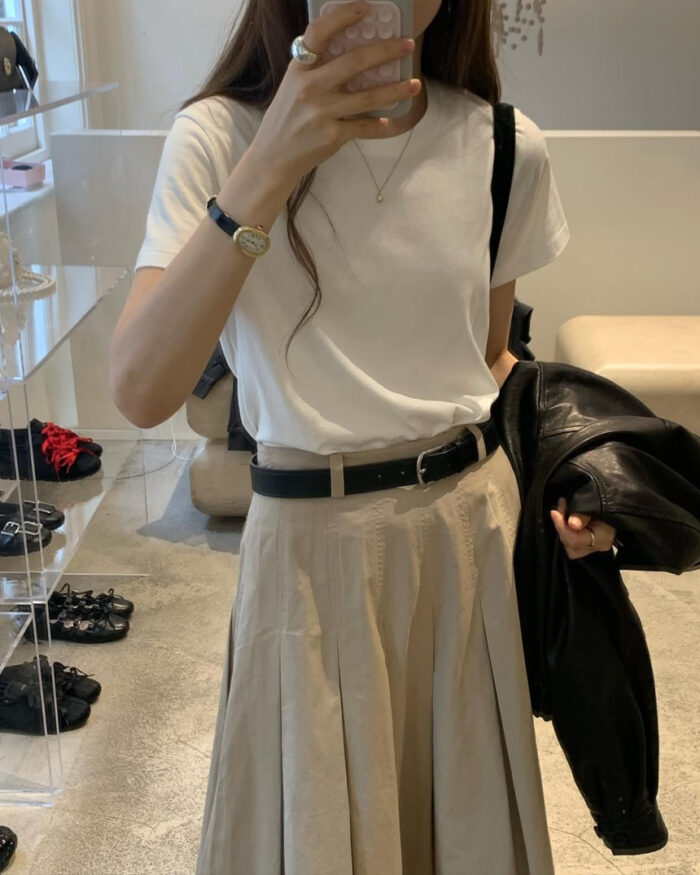 ounce pocket pleats skirt(2colors) - 画像 (1)