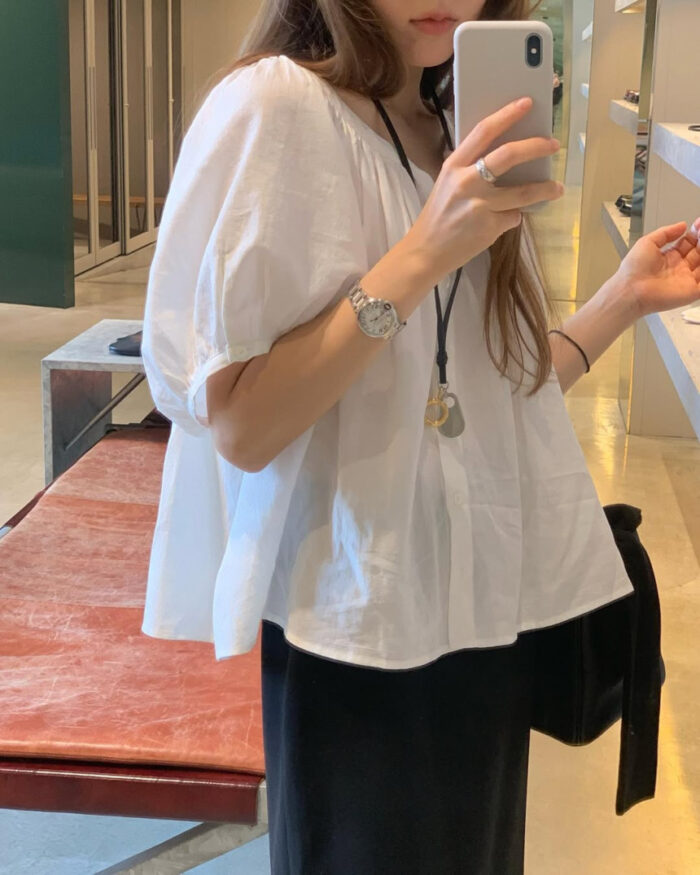 ounce ron shirring blouse - 画像 (4)