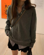 ounce cashmere collar wholega knit(3colors) - 画像 (15)