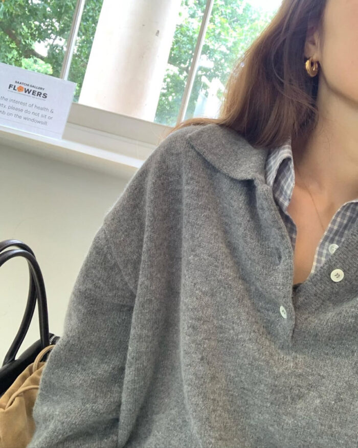ounce cashmere collar wholega knit(3colors) - 画像 (16)