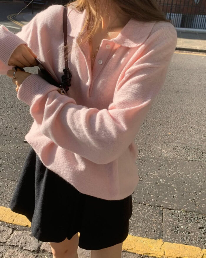 ounce cashmere collar wholega knit(3colors) - 画像 (1)