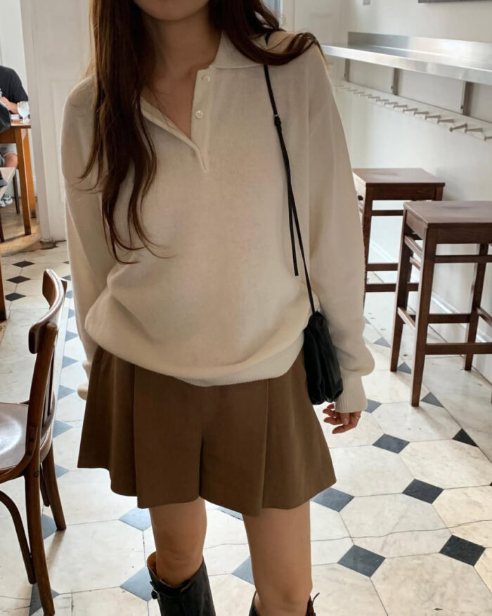 ounce cashmere collar wholega knit(3colors) - 画像 (2)