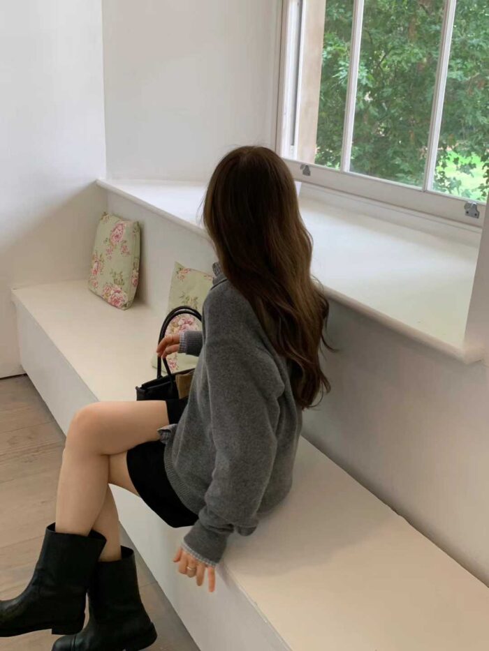 ounce cashmere collar wholega knit(3colors) - 画像 (20)