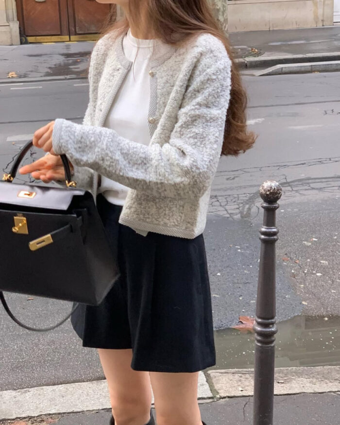 ounce alpaca tweed cardigan(2colors) - 画像 (1)
