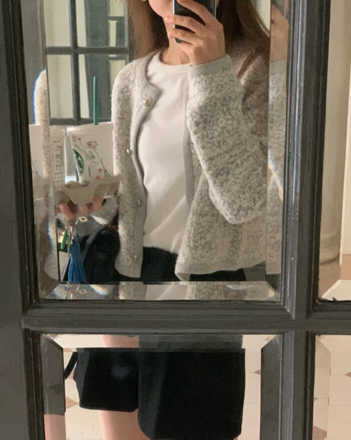 ounce alpaca tweed cardigan(2colors) - 画像 (5)