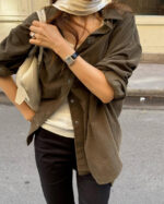 ounce corduroy boxy shirt(2colors)