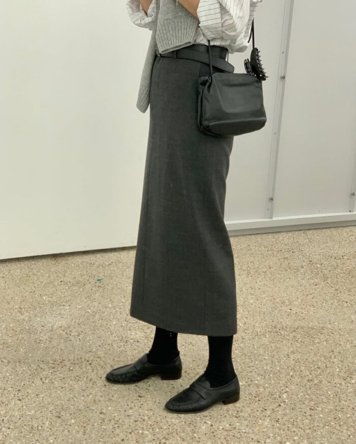 ounce wool maxi skirt (2colors) - 画像 (7)