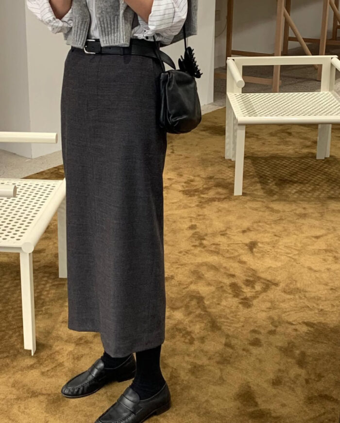 ounce wool maxi skirt (2colors) - 画像 (1)
