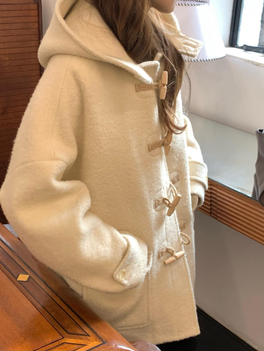 IMG_3025 ounce baby alpaca hood duffle coat(2colors) - 画像 (1)