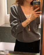 ounce lage deep V-neck knit(3colors)