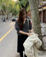 ounce lage deep V-neck knit(3colors) - 画像 (10)