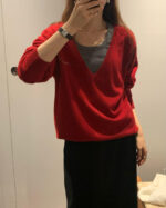 ounce lage deep V-neck knit(3colors) - 画像 (22)
