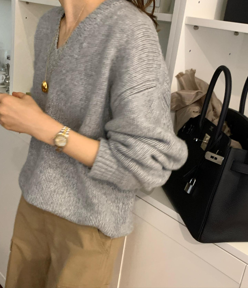 IMG_3463 ounce ron v neck knit(2colors) - 画像 (1)