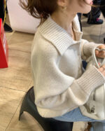 ounce bailey collar knit cardigan(2colors) - 画像 (6)