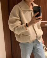 ounce bailey collar knit cardigan(2colors) - 画像 (4)