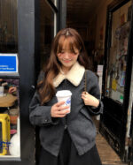 ounce teddy wool fur collar jacket(2colors) - 画像 (9)