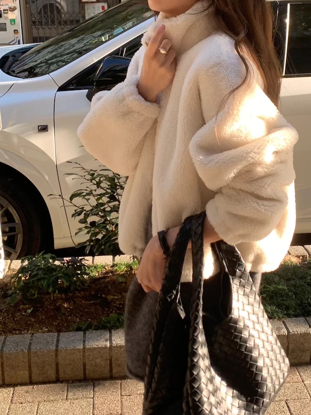 IMG_6365 ounce high neck fur zip-up mustang(2colors) - 画像 (1)