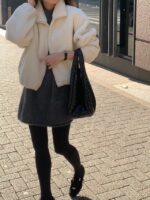 ounce high neck fur zip-up mustang(2colors) - 画像 (14)