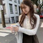 The Barnnet Hale Frill Mohair Cardigan(3colors)