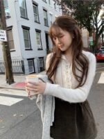 The Barnnet Hale Frill Mohair Cardigan(3colors)