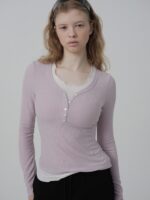 The Barnnet Aimee Slim Layered T-shirt(4colors) - 画像 (2)